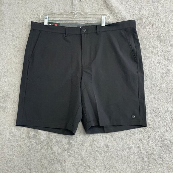 NEW Quiksilver Men's 38 Black 9" Inseam 4-Way Stretch Shorts UPF 50 Outdoor - Picture 2 of 9